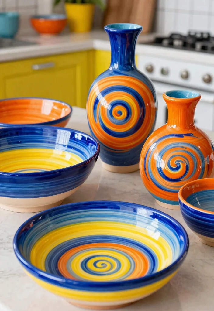 16 Pottery Inspiration Painting Ideas With Creative Patterns - 9. Striking Spiral Patterns 1