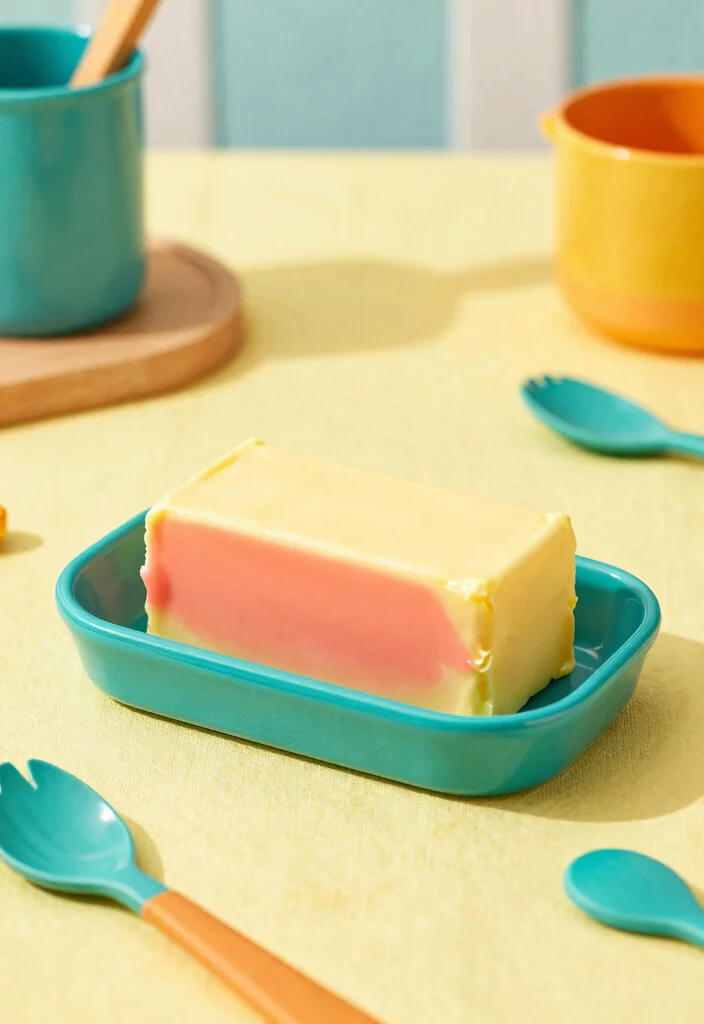 16 Pottery Painting Butter Dish Ideas With Charming Detail - 11. Color Blocking: Bold and Fun! 1