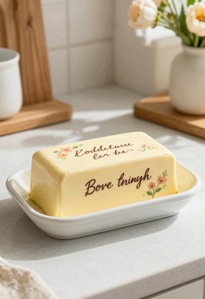16 Pottery Painting Butter Dish Ideas With Charming Detail - 12. Inspirational Quotes: Heartfelt Touch 1