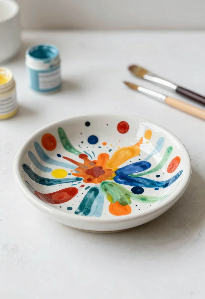 16 Pottery Painting Butter Dish Ideas With Charming Detail - 13. Abstract Art: Freedom of Expression 1