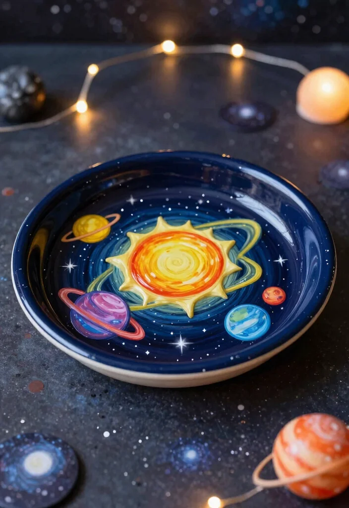 16 Pottery Painting Butter Dish Ideas With Charming Detail - 14. Solar System Theme: A Cosmic Journey 1