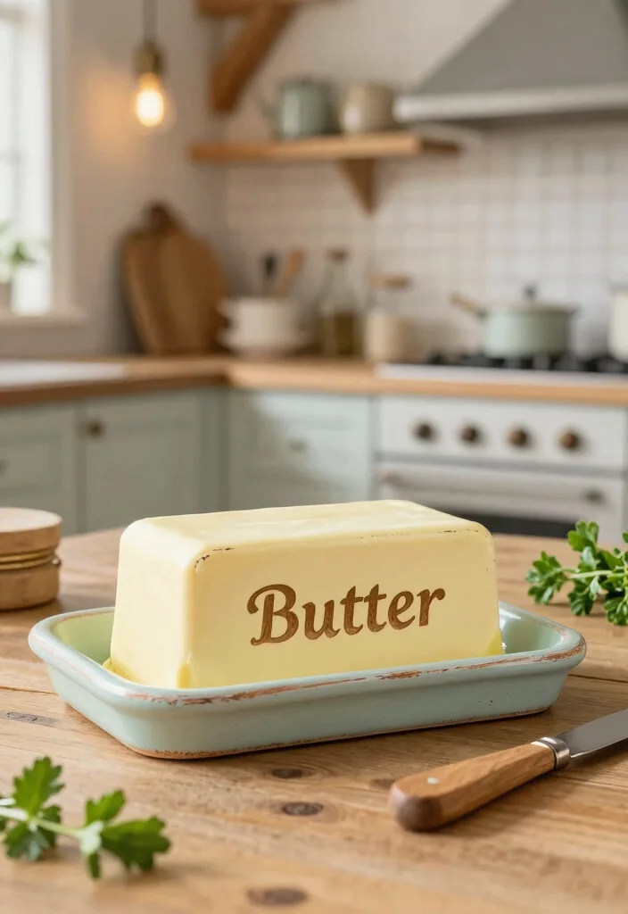 16 Pottery Painting Butter Dish Ideas With Charming Detail - 4. Rustic Farmhouse Vibes: Distressed Finishes 1