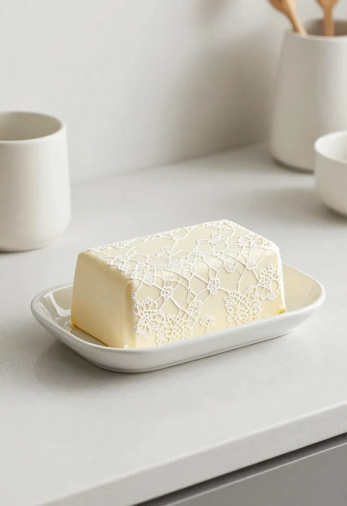 16 Pottery Painting Butter Dish Ideas With Charming Detail - 6. Monochrome Magic: Elegant Simplicity 1