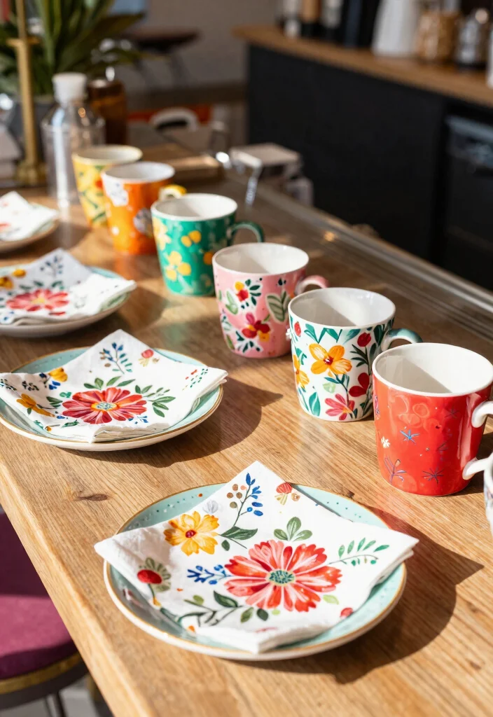 16 Spring Coffee Bar Ideas With Fresh Seasonal Decor - 10. Seasonal Tableware 1