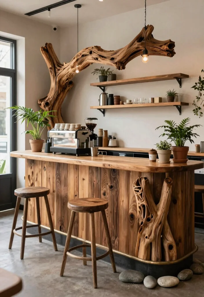 16 Spring Coffee Bar Ideas With Fresh Seasonal Decor - 11. Natural Elements 1