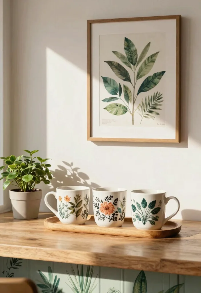16 Spring Coffee Bar Ideas With Fresh Seasonal Decor - 6. Botanical Prints 1