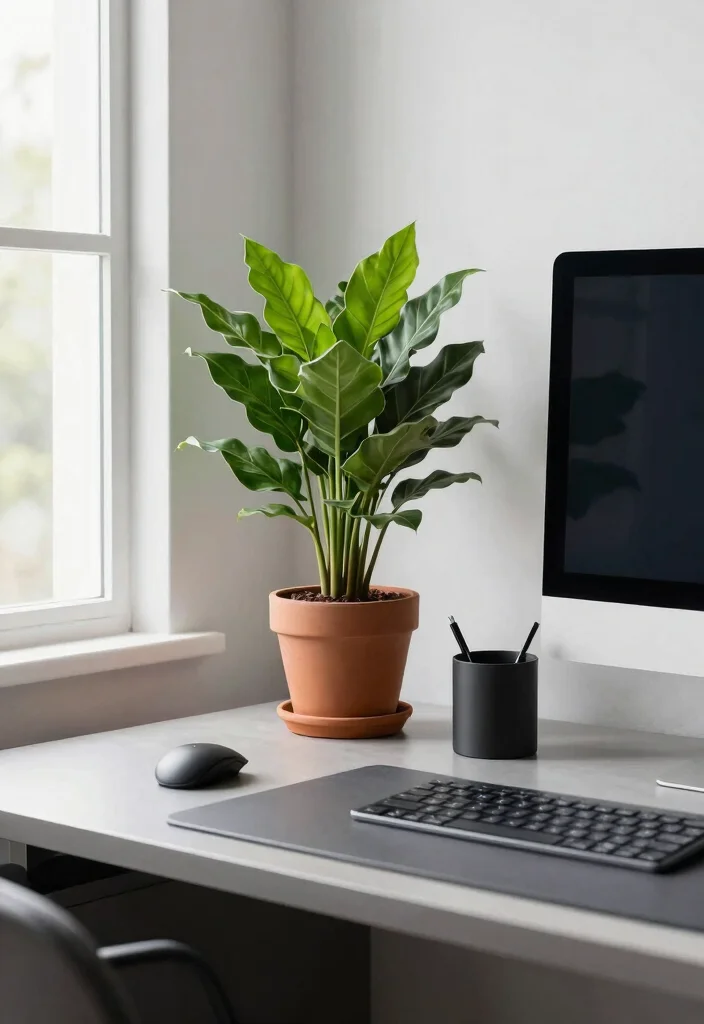 16 ZZ Plant Decor Ideas With Modern Green Vibes 41 16 ZZ Plant Decor Ideas With Modern Green Vibes - 11. Home Office Inspiration 1