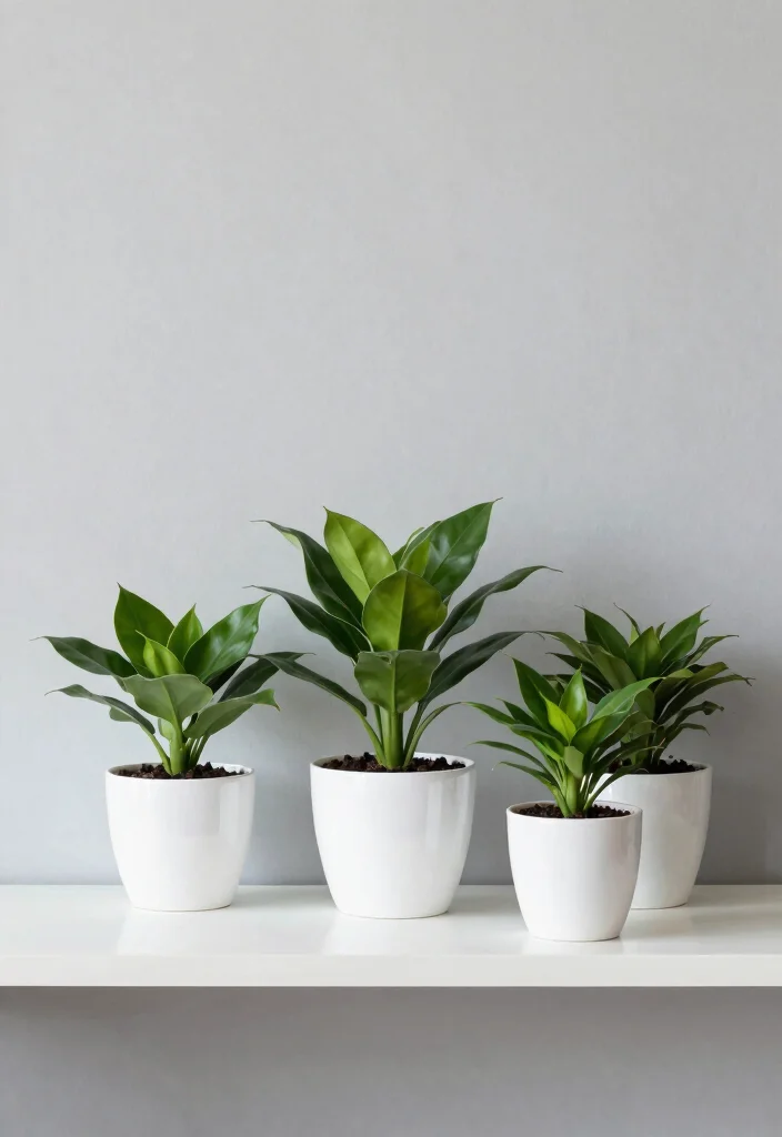 16 ZZ Plant Decor Ideas With Modern Green Vibes 16 16 ZZ Plant Decor Ideas With Modern Green Vibes - 6. Minimalist Groupings 1