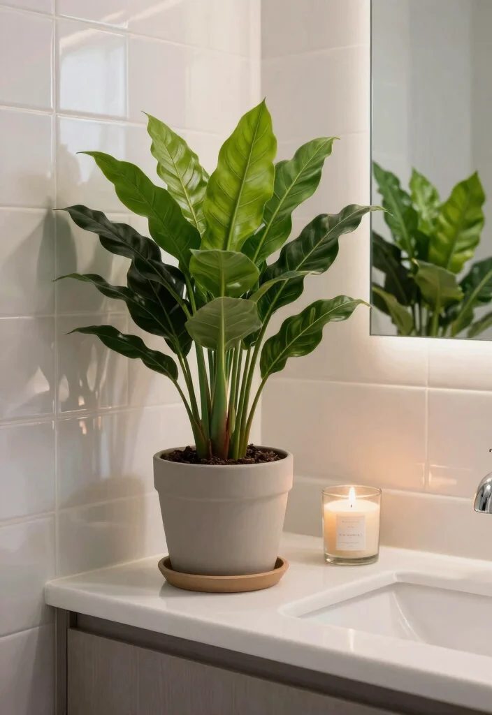 16 ZZ Plant Decor Ideas With Modern Green Vibes 18 16 ZZ Plant Decor Ideas With Modern Green Vibes - 8. Bathroom Beauties 1
