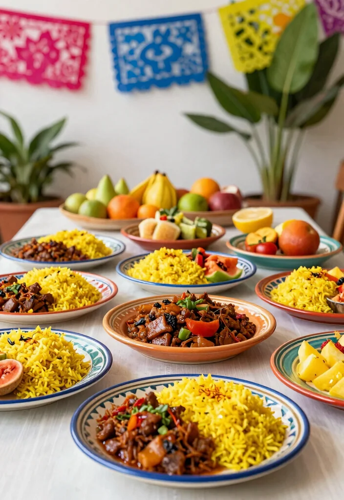 17 Adobo Plating Ideas With Authentic Flair - 3. Colorful Fiesta Theme 1