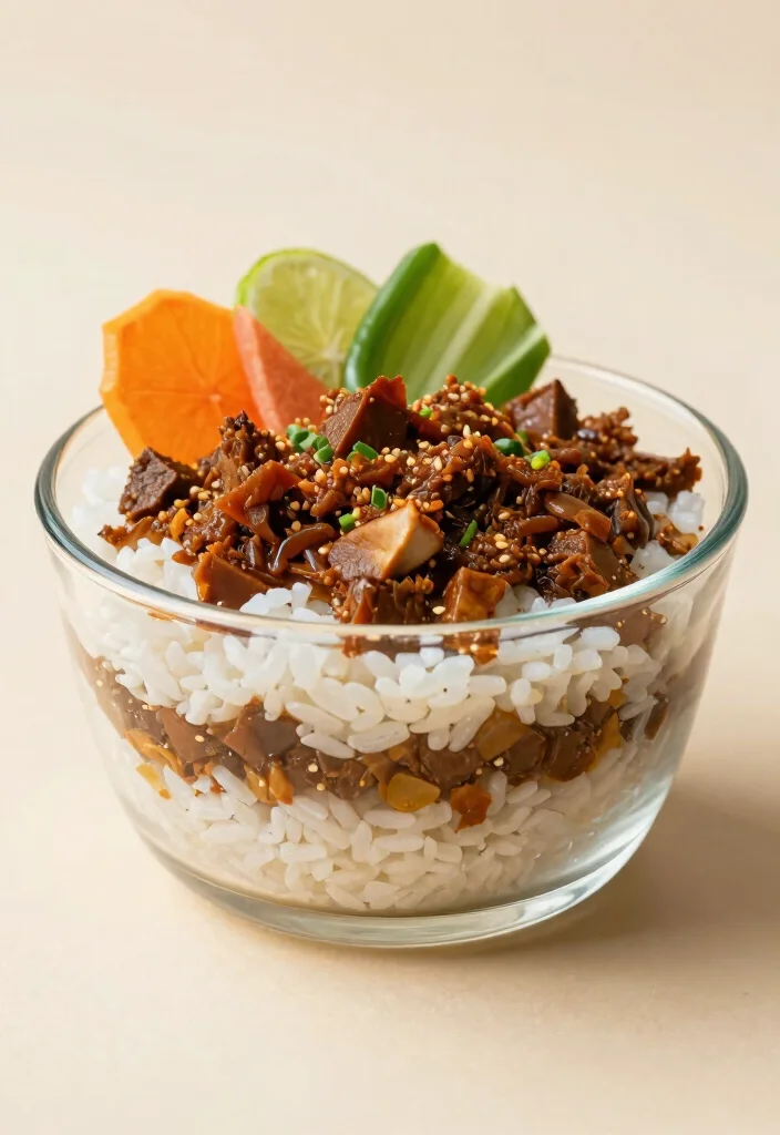 17 Adobo Plating Ideas With Authentic Flair - 8. Creative Layering Techniques 1