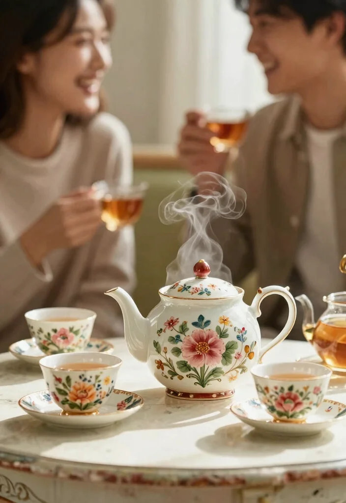 17 Couple Pottery Painting Ideas for a Cute Date Night 62 17 Couple Pottery Painting Ideas for a Cute Date Night - 12. Cozy Tea Sets 1