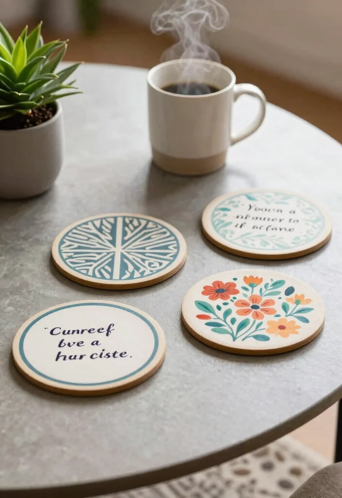 17 Couple Pottery Painting Ideas for a Cute Date Night 26 17 Couple Pottery Painting Ideas for a Cute Date Night - 6. Personalized Coasters 1