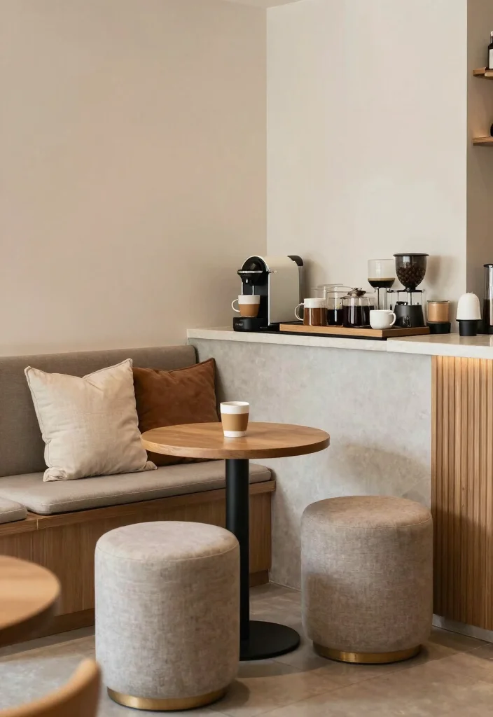 17 Keurig Coffee Bar Ideas Kitchen Counter That Save Space - 13. Coffee Bar with Built-in Seating 1