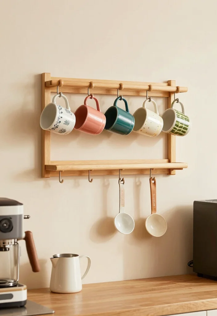 17 Keurig Coffee Bar Ideas Kitchen Counter That Save Space - 4. Wall-Mounted Mug Rack 1