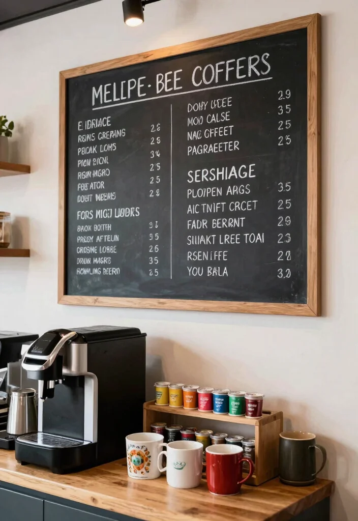 17 Keurig Coffee Bar Ideas Kitchen Counter That Save Space - 7. Chalkboard Coffee Menu 1