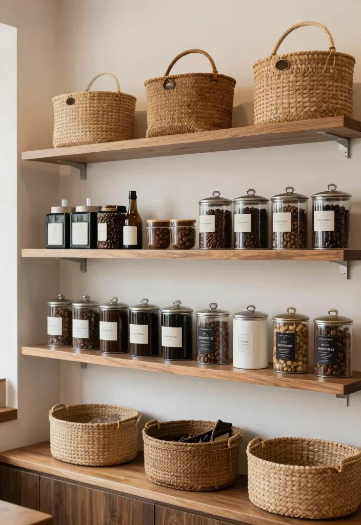 17 Kitchen With Coffee Bar Ideas That Elevate Your Space 30 17 Kitchen With Coffee Bar Ideas That Elevate Your Space - 10. Coffee Bar with Styling Storage Solutions 1