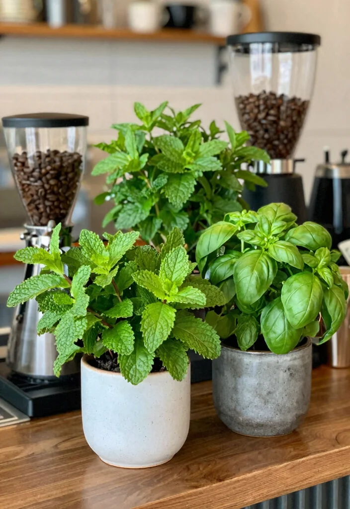 17 Kitchen With Coffee Bar Ideas That Elevate Your Space 41 17 Kitchen With Coffee Bar Ideas That Elevate Your Space - 11. Sweet Scents with Fresh Herbs 1