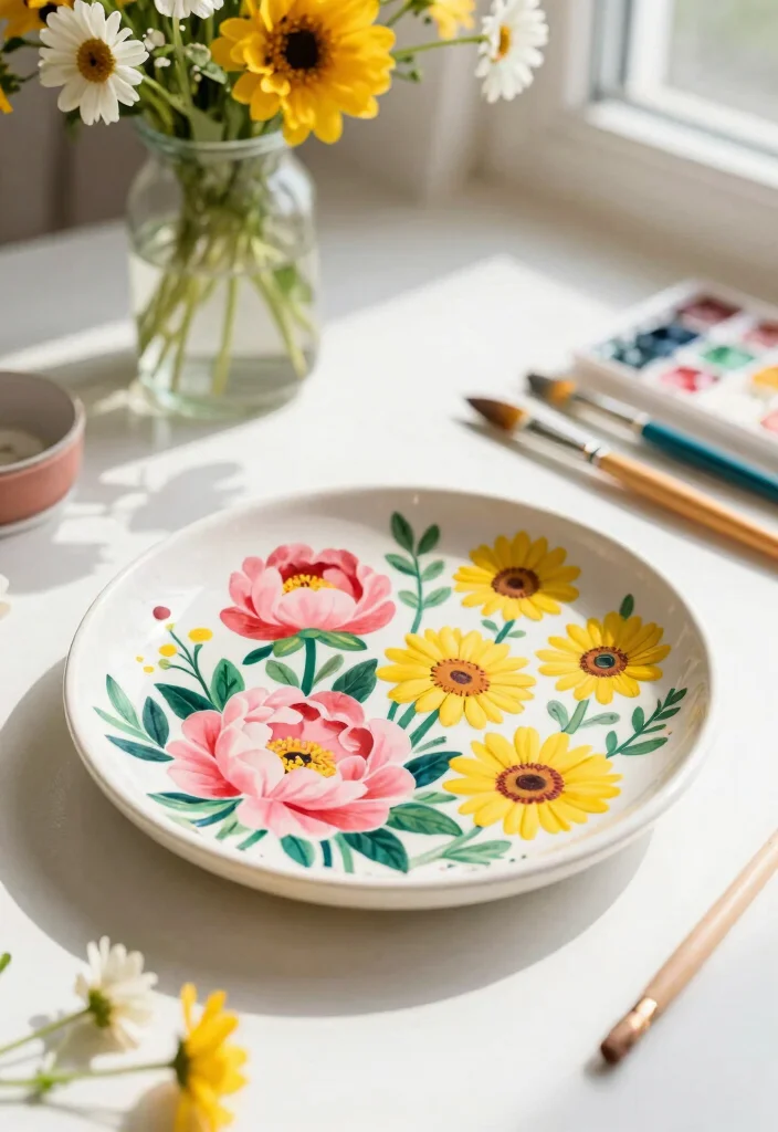 17 Pottery Painting Ideas Trinket Dish That Look Adorable - 1. Floral Fantasy 1