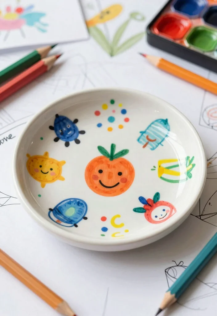 17 Pottery Painting Ideas Trinket Dish That Look Adorable - 17. Fun Doodles 1