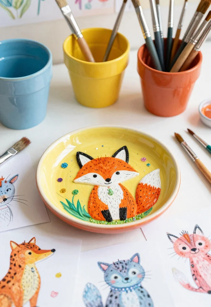 17 Pottery Painting Ideas Trinket Dish That Look Adorable - 4. Whimsical Creatures 1