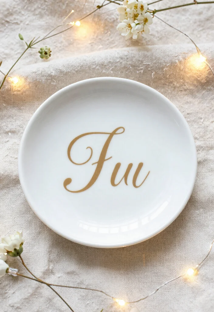 17 Pottery Painting Ideas Trinket Dish That Look Adorable - 8. Personalized Initials 1