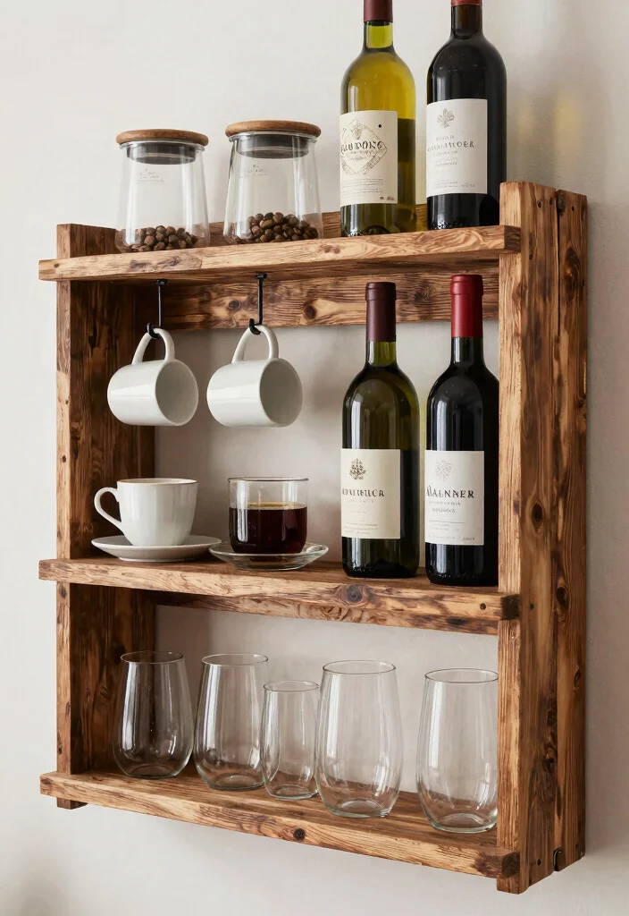 17 Wine and Coffee Bar Ideas for the Ultimate Entertaining Space - 7. DIY Coffee and Wine Racks 1