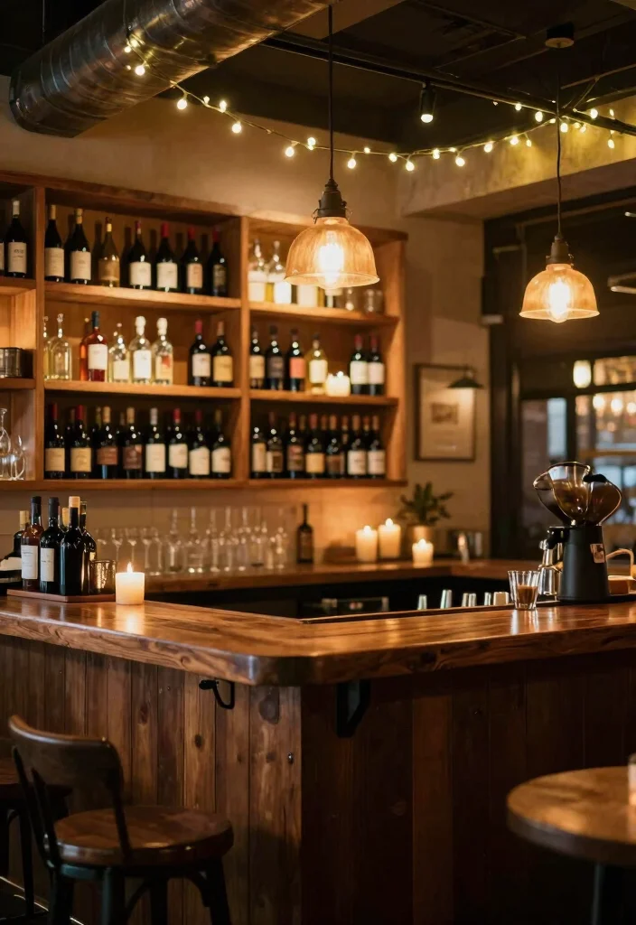 17 Wine and Coffee Bar Ideas for the Ultimate Entertaining Space - 9. Creative Lighting Solutions 1