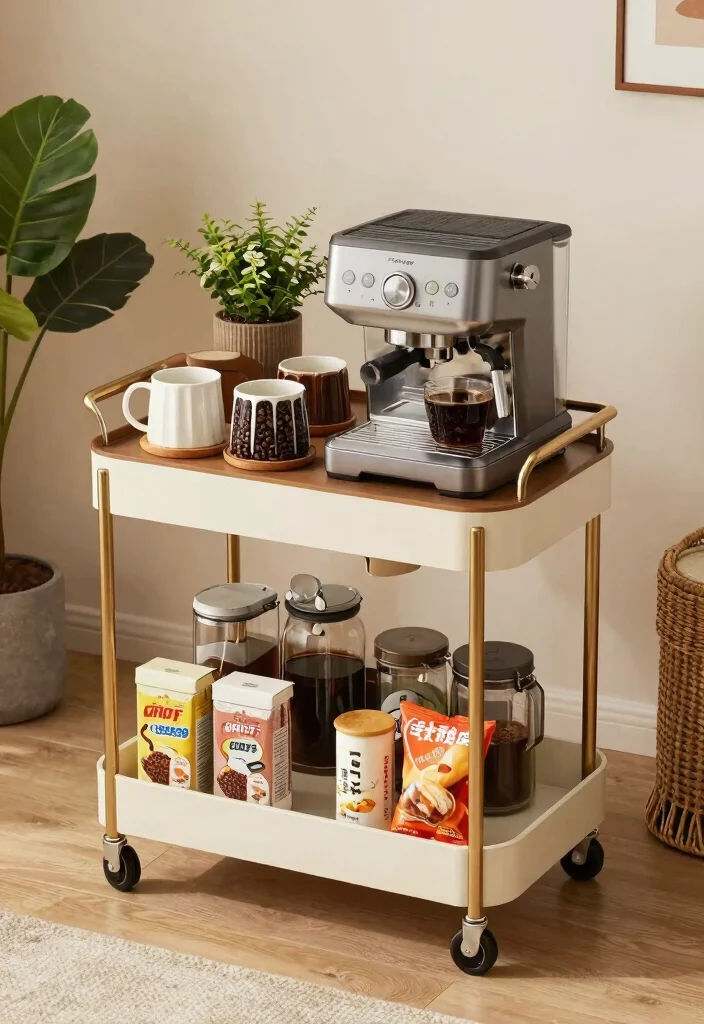 18 Bohemian Coffee Bar Ideas With Relaxed Chic Style 33 18 Bohemian Coffee Bar Ideas With Relaxed Chic Style - 13. Multi-Functional Coffee Station 1