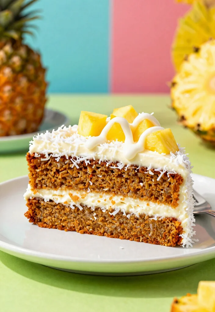 18 Carrot Cake Plating Ideas With Sweet Finishing Touch - 14. Tropical Coconut Twist 1