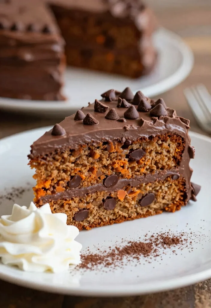 18 Carrot Cake Plating Ideas With Sweet Finishing Touch - 6. Chocolate Chip Accents 1