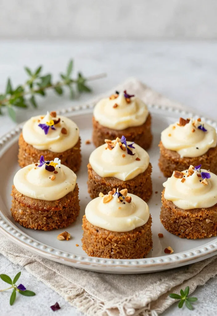 18 Carrot Cake Plating Ideas With Sweet Finishing Touch - 8. Mini Carrot Cake Bites 1