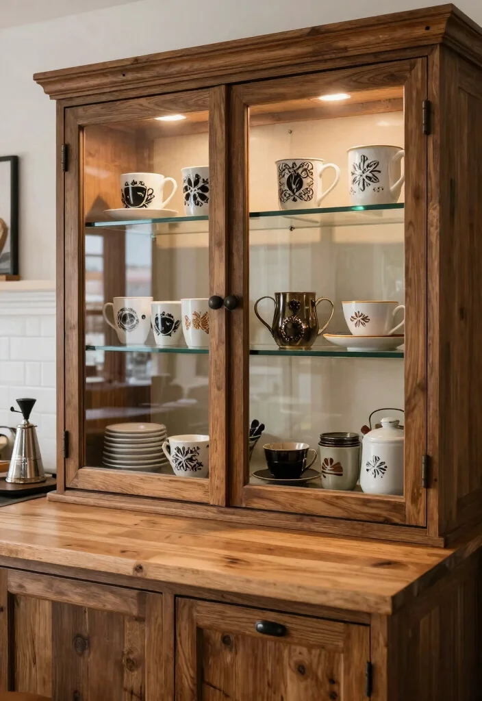 18 Coffee Bar Cabinets Built Ins Ideas With Custom Style 50 18 Coffee Bar Cabinets Built Ins Ideas With Custom Style - 10. Farmhouse Chic Glass Front Cabinets 1