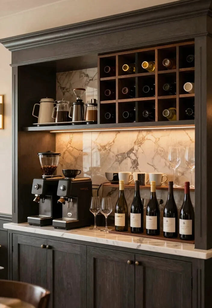 18 Coffee Bar Cabinets Built Ins Ideas With Custom Style 55 18 Coffee Bar Cabinets Built Ins Ideas With Custom Style - 15. Dual-Purpose Coffee and Wine Bar 1
