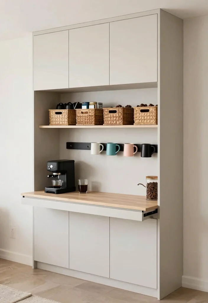 18 Coffee Bar Cabinets Built Ins Ideas With Custom Style 47 18 Coffee Bar Cabinets Built Ins Ideas With Custom Style - 7. Space-Saving Coffee Nook 1