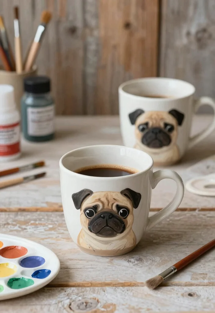 18 Espresso Cup Pottery Painting Ideas With Tiny Cute Designs 12 18 Espresso Cup Pottery Painting Ideas With Tiny Cute Designs - 2. Playful Pugs 1