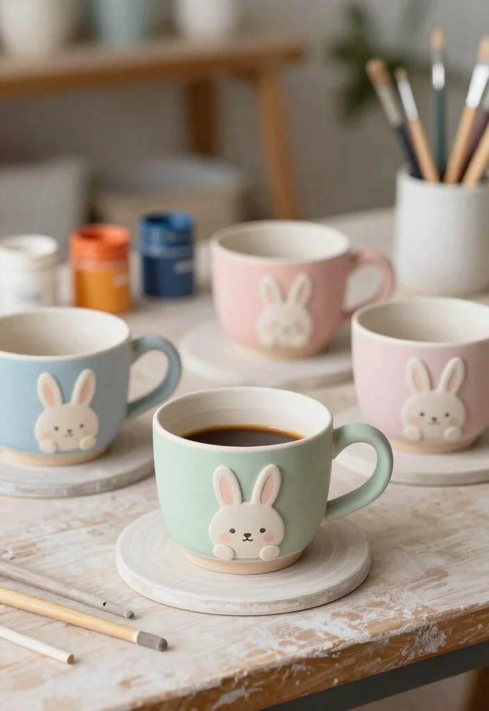 18 Espresso Cup Pottery Painting Ideas With Tiny Cute Designs 36 18 Espresso Cup Pottery Painting Ideas With Tiny Cute Designs - 6. Cute Bunnies 1