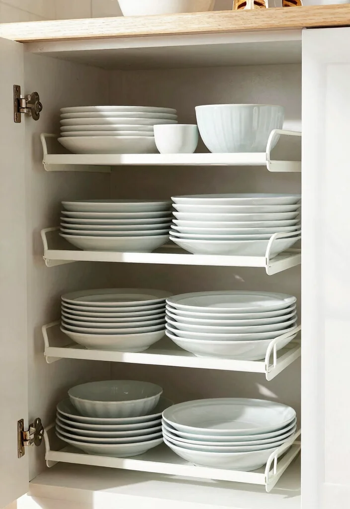 18 Kitchen Cabinets Organization Ideas for a Tidy Space 16 18 Kitchen Cabinets Organization Ideas for a Tidy Space - 6. Use Shelf Risers for Extra Height 1