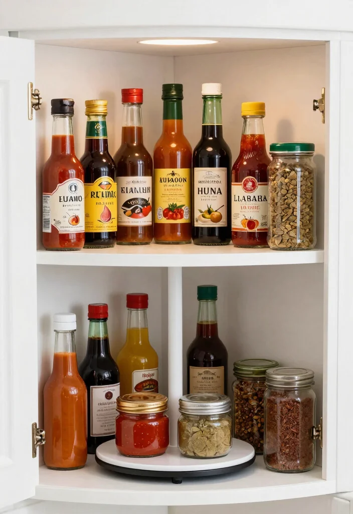 18 Kitchen Cabinets Organization Ideas for a Tidy Space 29 18 Kitchen Cabinets Organization Ideas for a Tidy Space - 9. Use A Lazy Susan for Corner Cabinets 1