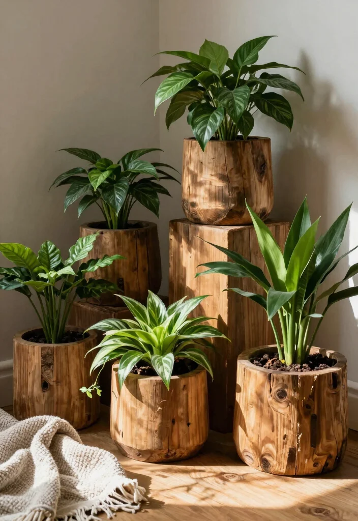 18 Money Plant Decor 2026 Trending Ideas That Refresh Any Room - 4. Rustic Wooden Planters 1