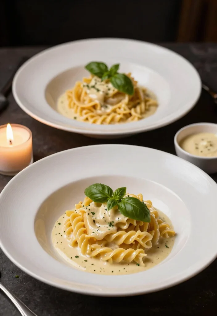 18 Pasta Plating Ideas With Elegant Twirls - 14. Dinner for Two 1