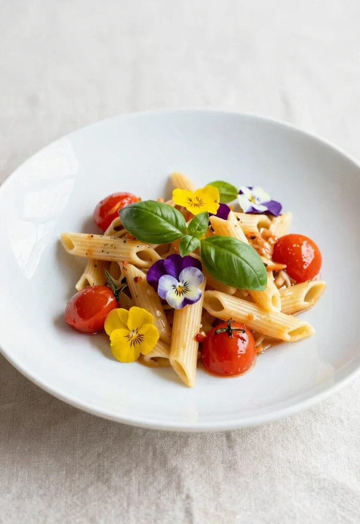 18 Pasta Plating Ideas With Elegant Twirls - 5. Colorful Garnishes 1