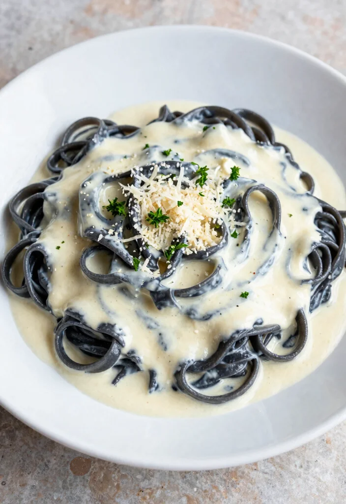 18 Pasta Plating Ideas With Elegant Twirls - 6. The Sauce Pool 1