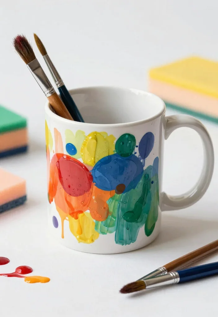 18 Pottery Painting Mug Ideas That Feel Creative & Fun - 11. Abstract Art 1