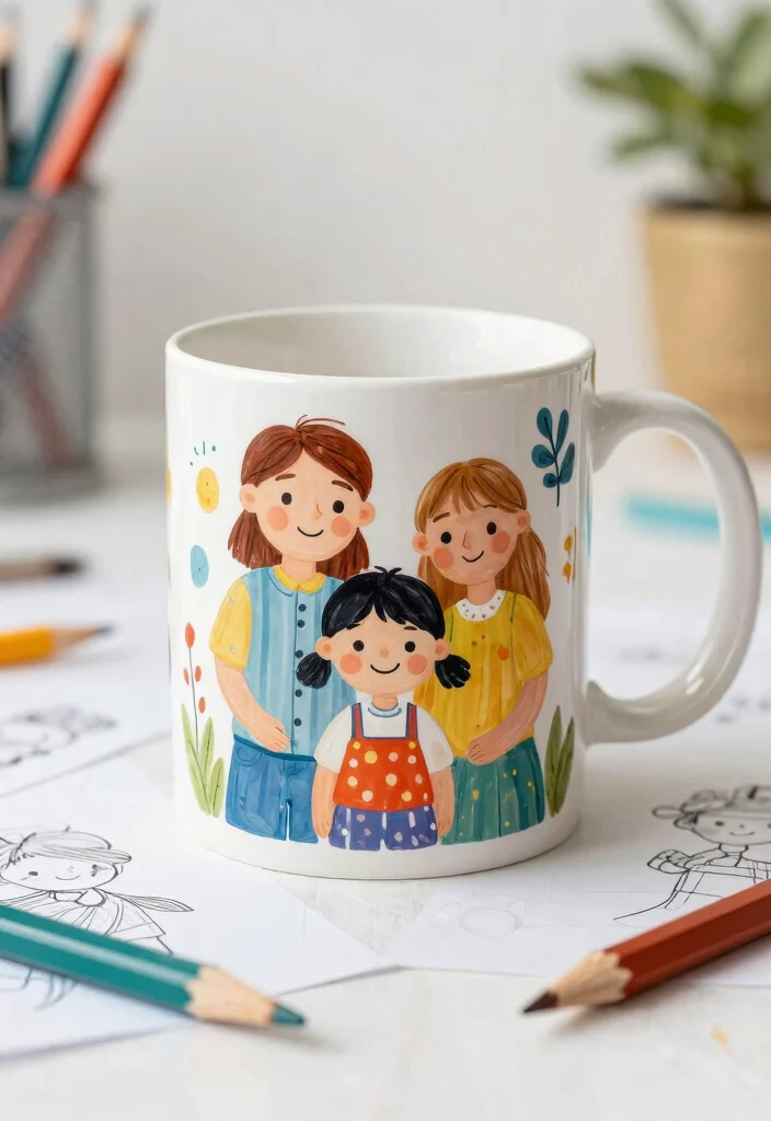 18 Pottery Painting Mug Ideas That Feel Creative & Fun - 15. Family Portrait Mugs 1