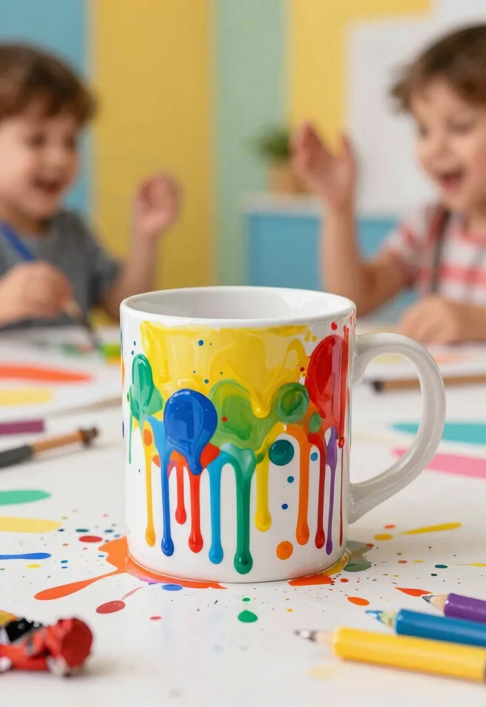 18 Pottery Painting Mug Ideas That Feel Creative & Fun - 16. Color Splash Mugs 1