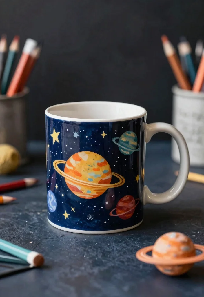 18 Pottery Painting Mug Ideas That Feel Creative & Fun - 17. Celestial Bodies 1