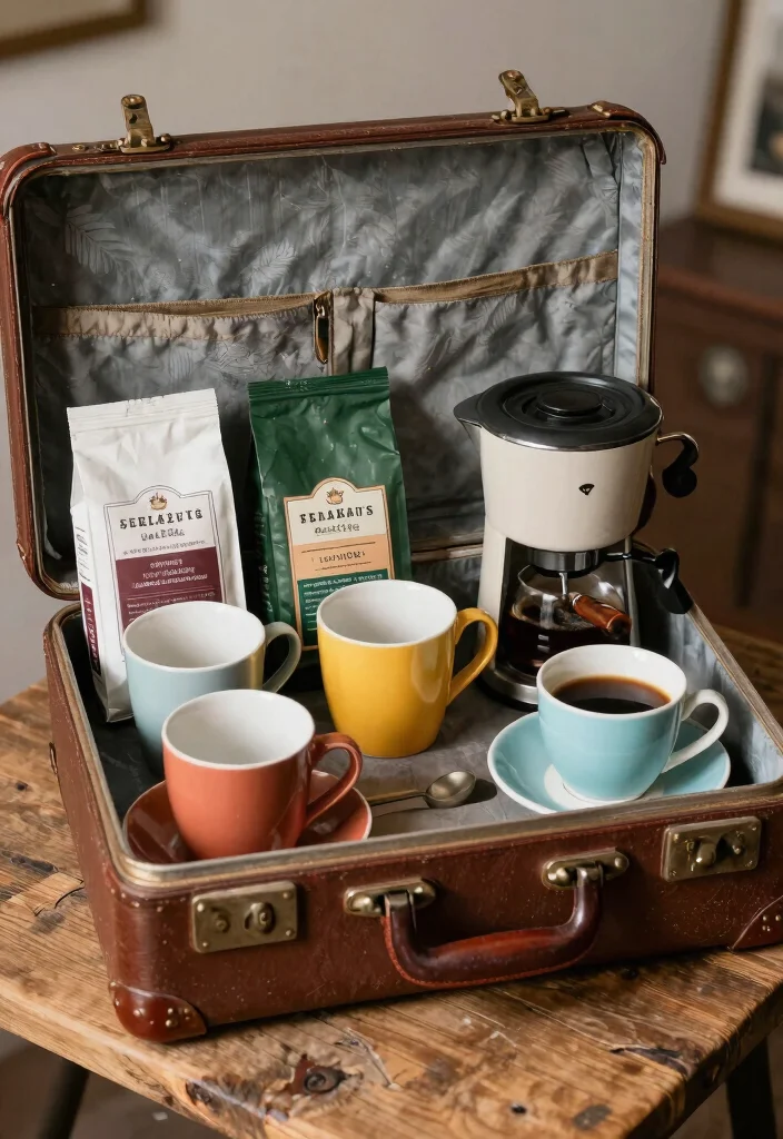 18 Vintage Coffee Bar Ideas With Charming Retro Vibes 66 18 Vintage Coffee Bar Ideas With Charming Retro Vibes - 16. Coffee Bar in a Vintage Suitcase 1