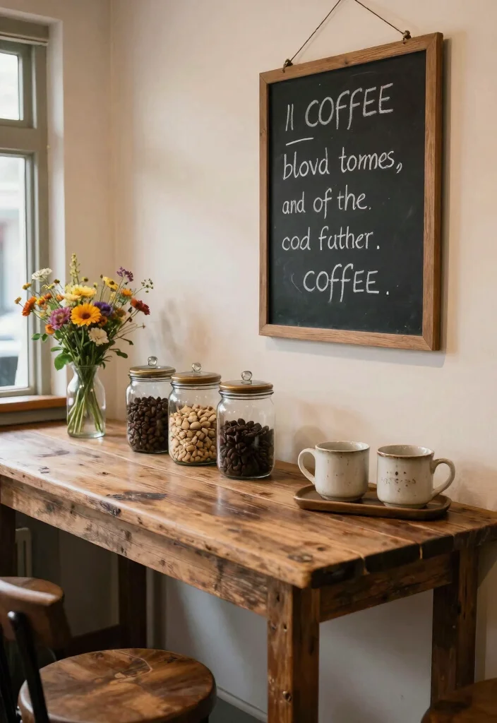 18 Vintage Coffee Bar Ideas With Charming Retro Vibes 17 18 Vintage Coffee Bar Ideas With Charming Retro Vibes - 7. Farmhouse Coffee Bar 1