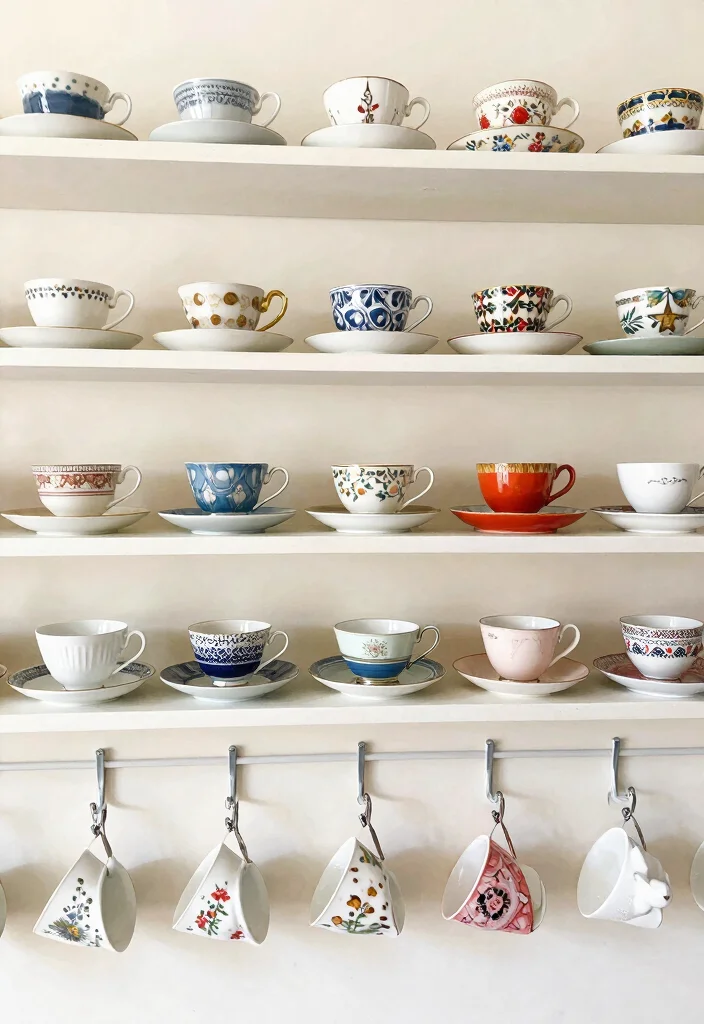 18 Vintage Coffee Bar Ideas With Charming Retro Vibes 28 18 Vintage Coffee Bar Ideas With Charming Retro Vibes - 8. Vintage Tableware Display 1